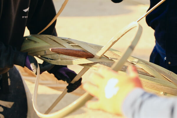 Making hoops from bamboo